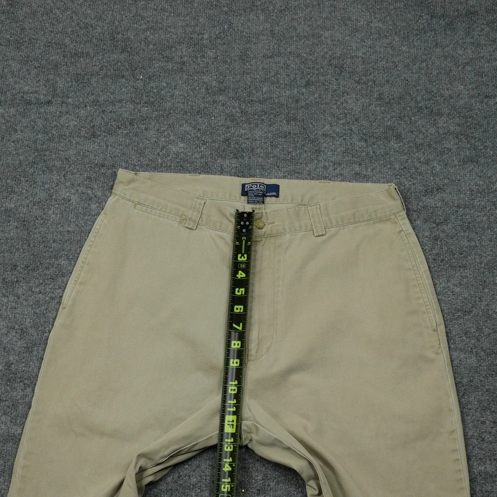 Polo Ralph Lauren Chino Pants Mens 35x32 Tan Straight Leg Cotton Button Fly